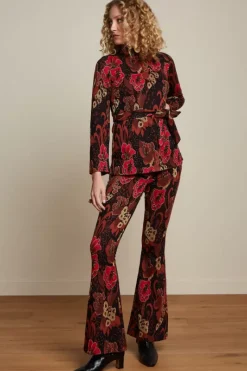 King Louie Broeken<Border Flared Pants Bloomsbury Black