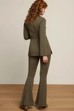 King Louie Broeken<Border Flared Pants Facet Black