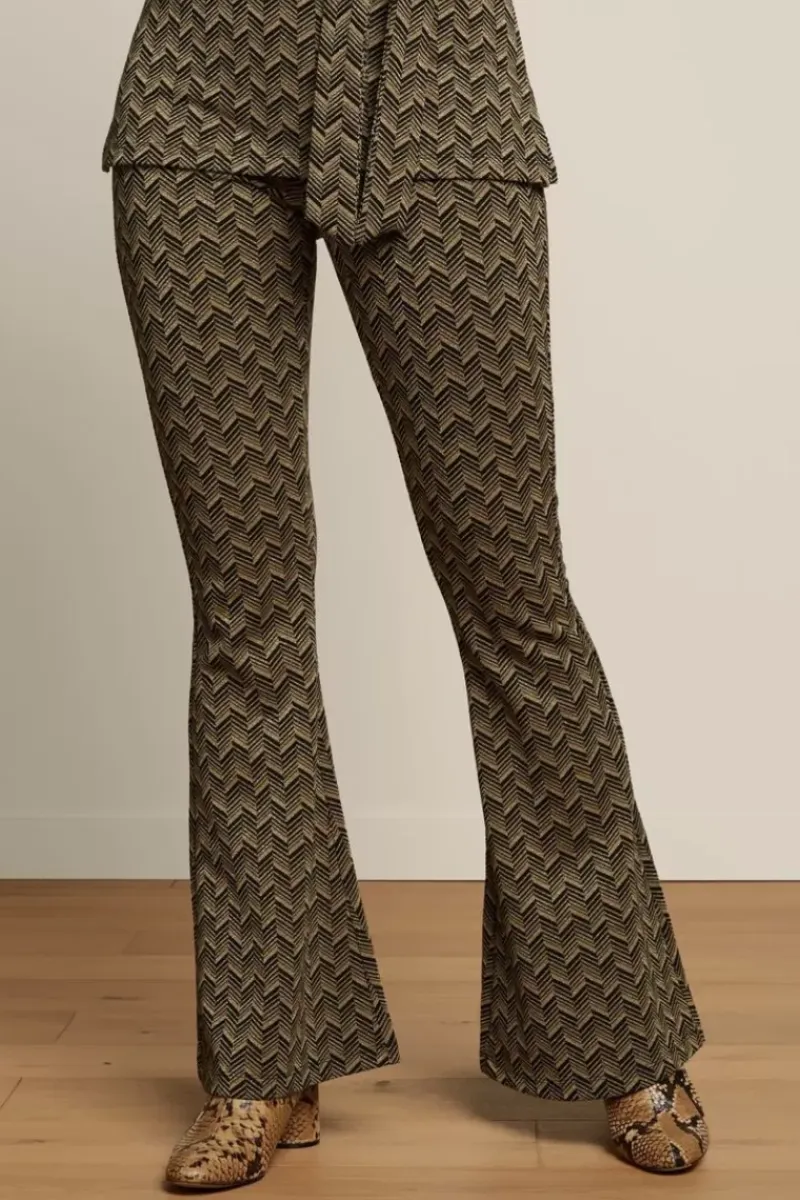 King Louie Broeken<Border Flared Pants Facet Black