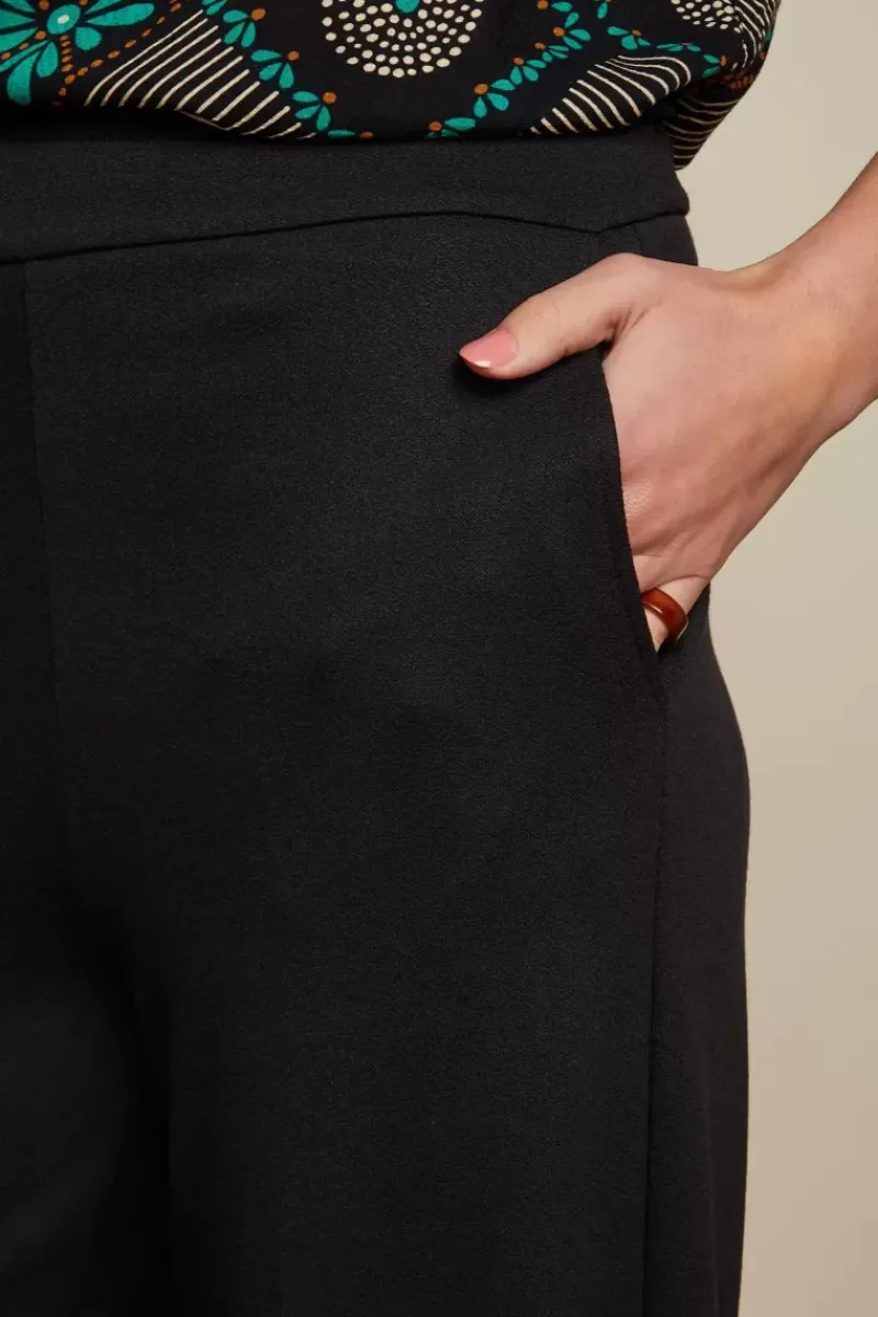 King Louie Broeken<Border Palazzo Pants Milano Crepe Black