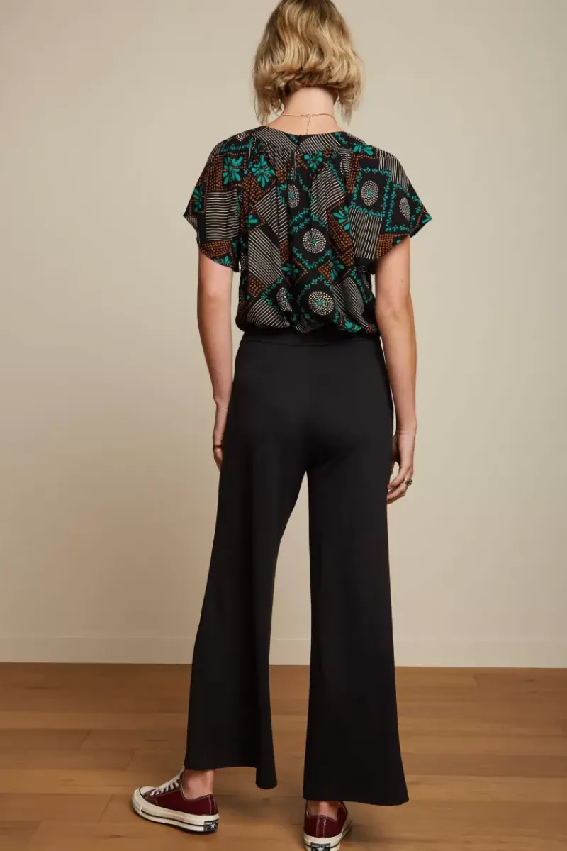 King Louie Broeken<Border Palazzo Pants Milano Crepe Black