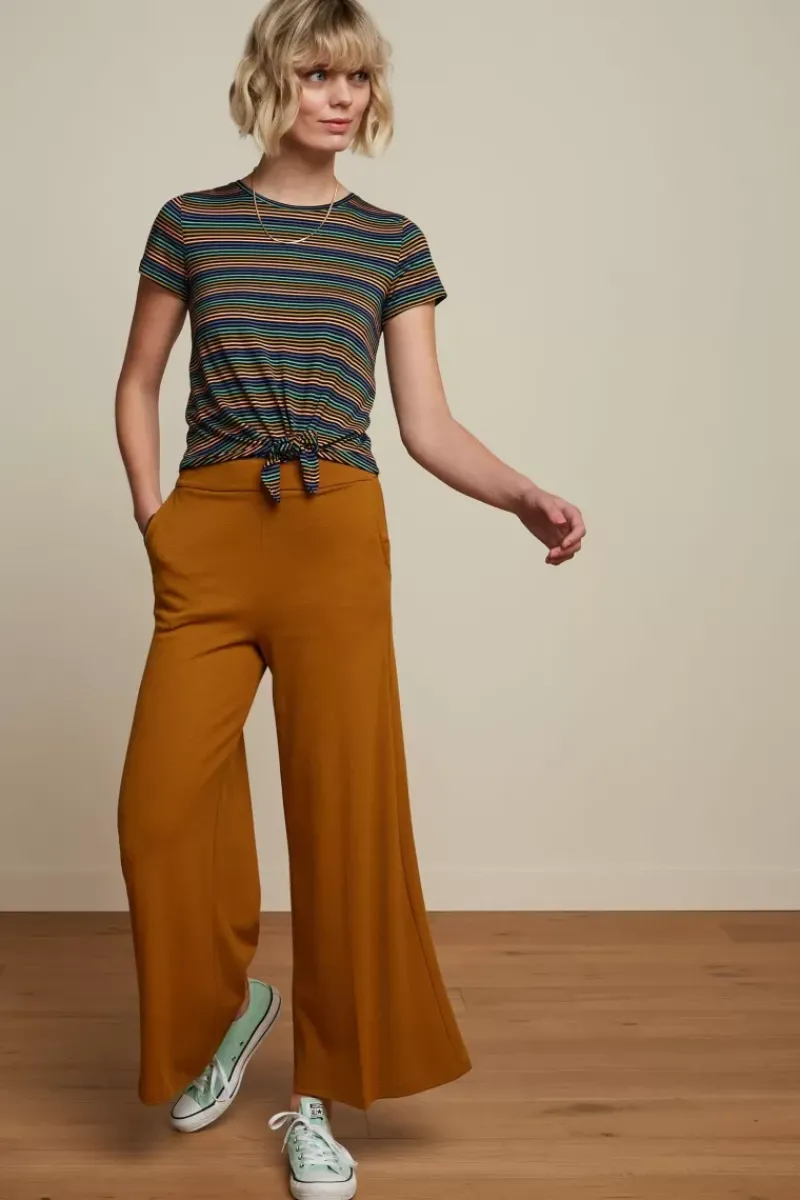 King Louie Broeken<Border Palazzo Pants Milano Crepe Golden Brown