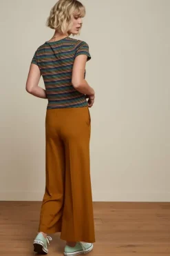 King Louie Broeken<Border Palazzo Pants Milano Crepe Golden Brown