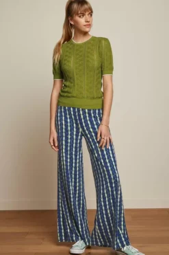 King Louie Broeken<Border Palazzo Pants Saba Sapphire Blue