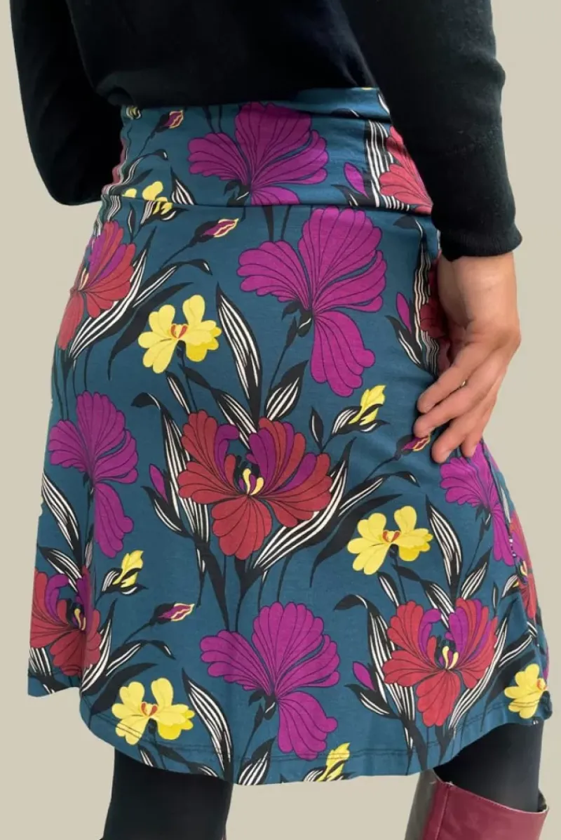 King Louie Rokken<Border Skirt Minelli Pond Blue