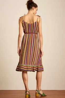 King Louie Jurken<Camilla Dress Clara Stripe Beaujolais Red