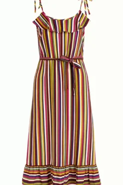 King Louie Jurken<Camilla Dress Clara Stripe Beaujolais Red