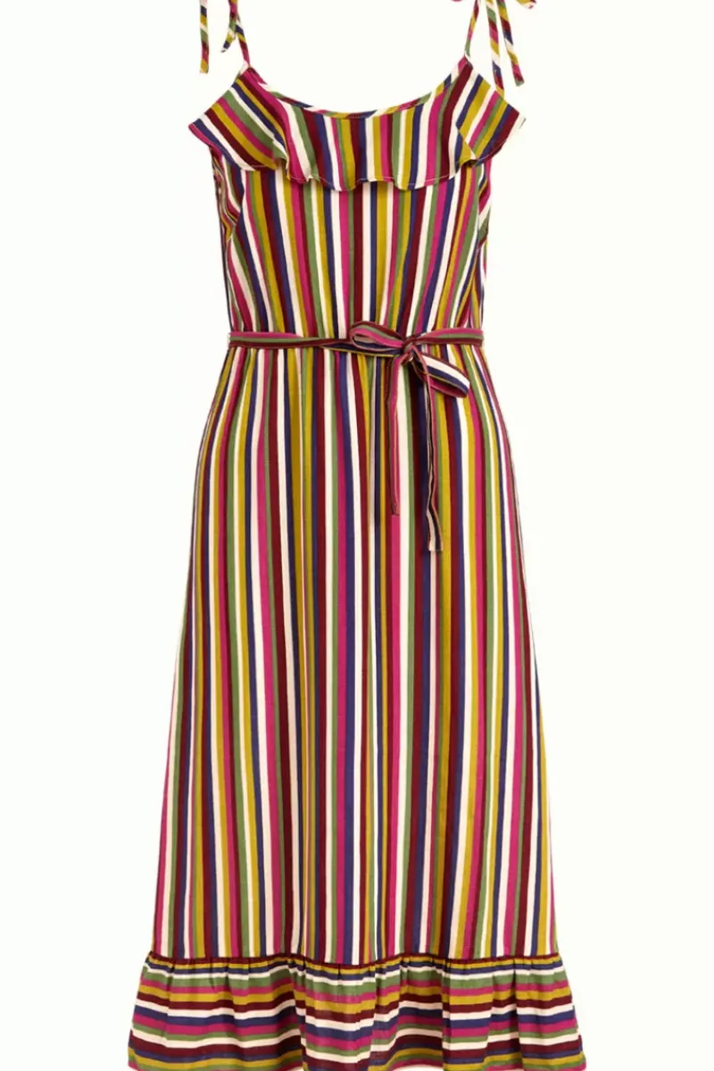 King Louie Jurken<Camilla Dress Clara Stripe Beaujolais Red