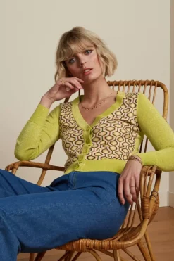 King Louie Vesten<Cardi Deep V Top Rocchi Lentil Green