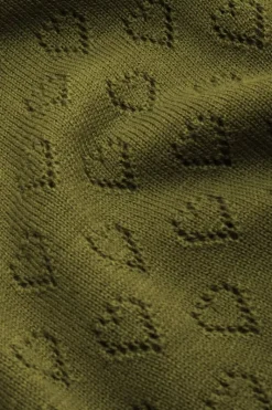King Louie Vesten<Cardi Puff Heart Ajour Olive Green