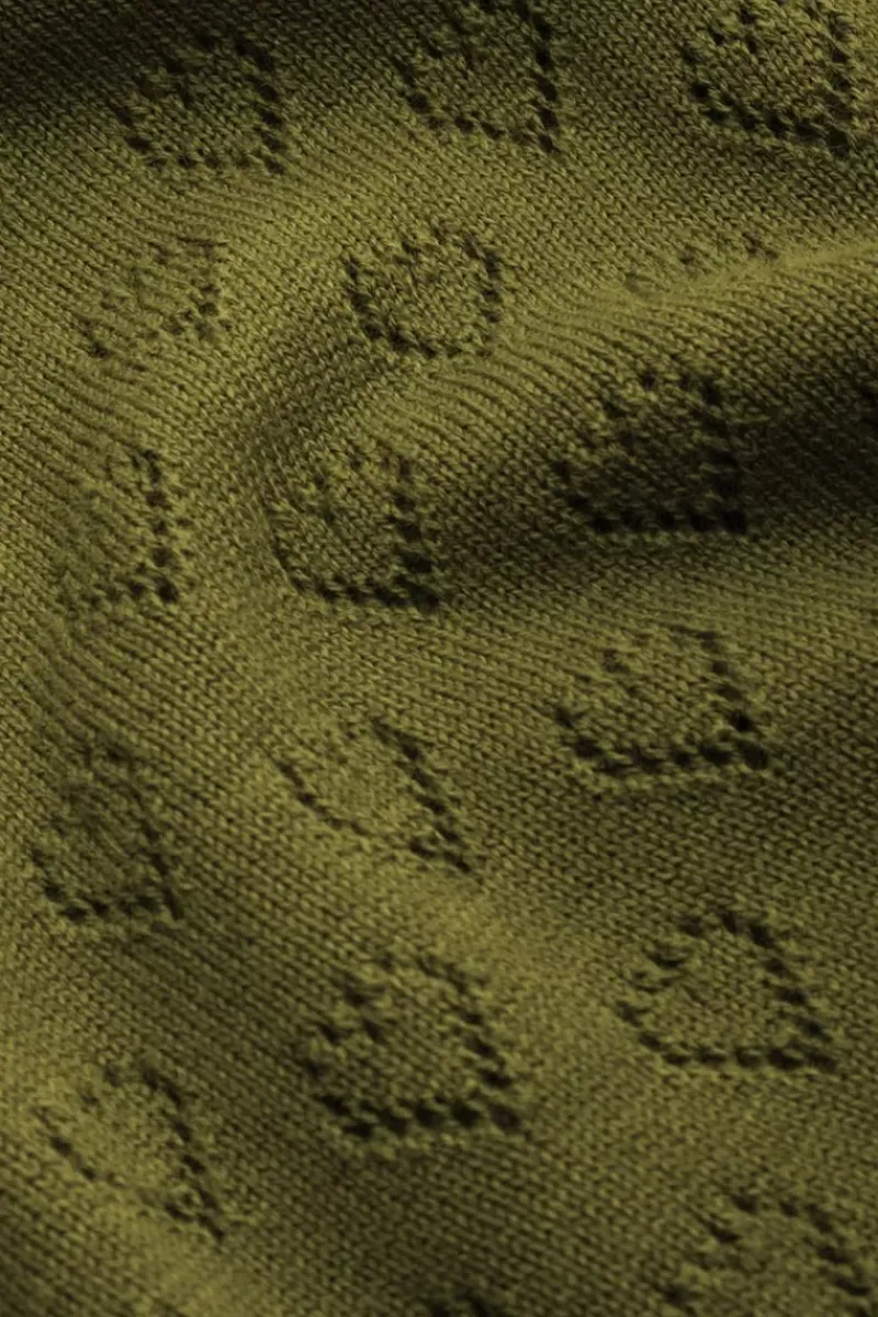 King Louie Vesten<Cardi Puff Heart Ajour Olive Green