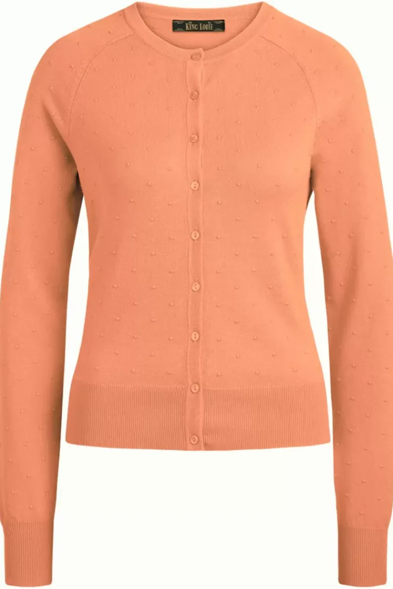King Louie Vesten<Cardi Raglan Roundneck Droplet Papaya Pink