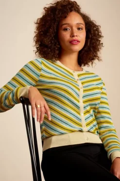 King Louie Vesten<Cardi Roundneck Cabana Stripe Spar Green