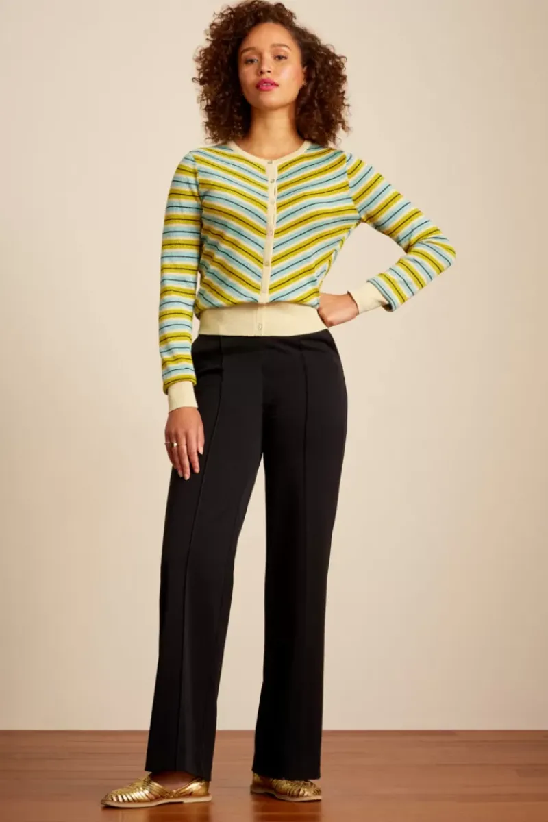 King Louie Vesten<Cardi Roundneck Cabana Stripe Spar Green