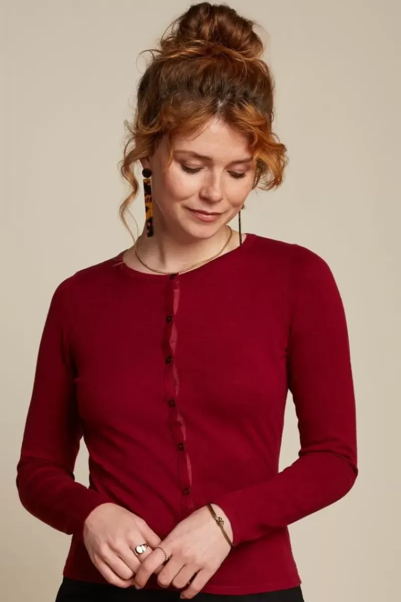 King Louie Vesten<Cardi Roundneck Cocoon Rumba Red