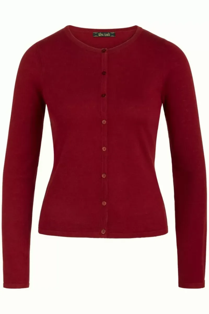 King Louie Vesten<Cardi Roundneck Cocoon Rumba Red