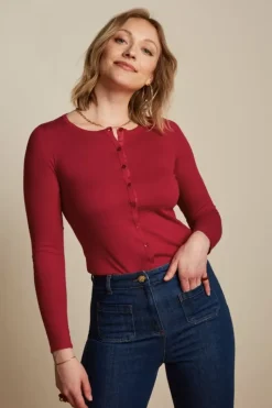 King Louie Vesten<Cardi Roundneck Cocoon Icon Red
