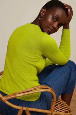 King Louie Vesten<Cardi Roundneck Cocoon Citronelle Yellow