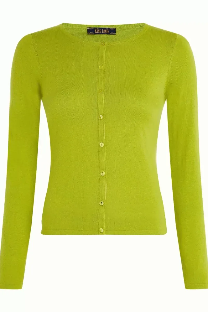 King Louie Vesten<Cardi Roundneck Cocoon Citronelle Yellow