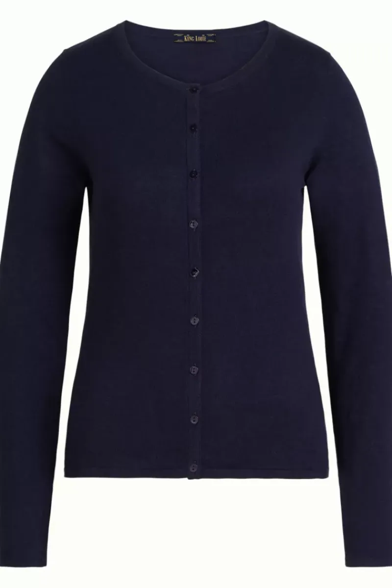 King Louie Vesten<Cardi Roundneck Cocoon Blue