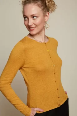 King Louie Vesten<Cardi Roundneck Cocoon Honey Yellow