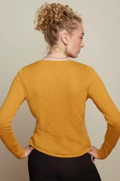 King Louie Vesten<Cardi Roundneck Cocoon Honey Yellow
