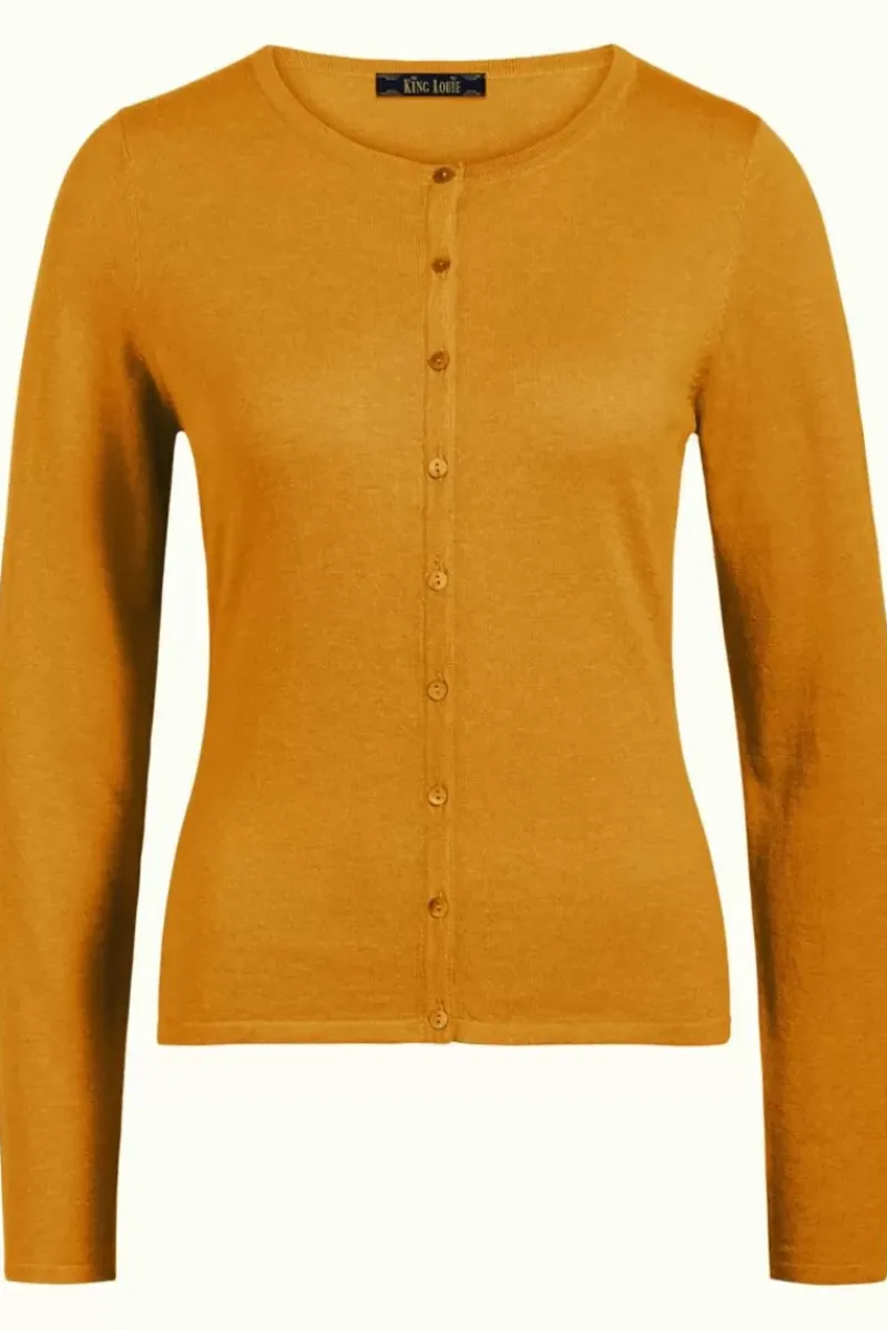 King Louie Vesten<Cardi Roundneck Cocoon Honey Yellow