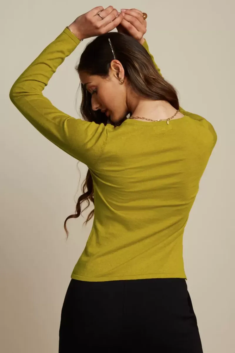 King Louie Vesten<Cardi Roundneck Cocoon Curry Yellow