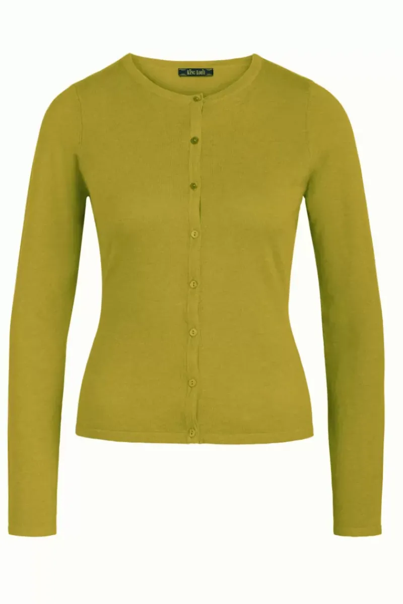 King Louie Vesten<Cardi Roundneck Cocoon Curry Yellow