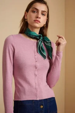 King Louie Vesten<Cardi Roundneck Cocoon Mauve Pink