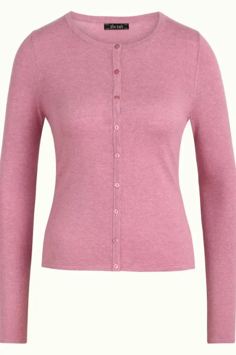 King Louie Vesten<Cardi Roundneck Cocoon Mauve Pink