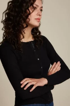 King Louie Vesten<Cardi Roundneck Cocoon Black