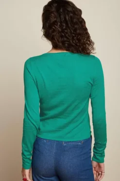 King Louie Vesten<Cardi Roundneck Cocoon Aqua Green
