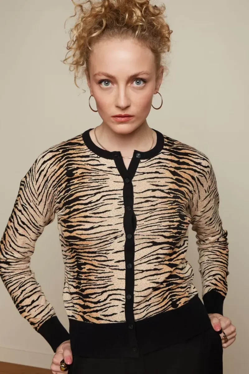 King Louie Vesten<Cardi Roundneck Kallina Black