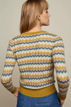 King Louie Vesten<Cardi Roundneck Lavigne Curry Yellow