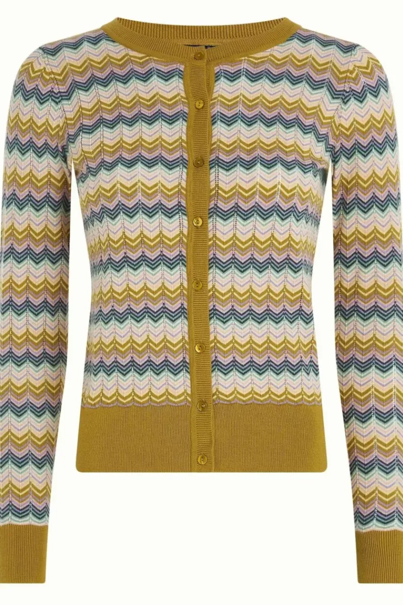 King Louie Vesten<Cardi Roundneck Lavigne Curry Yellow