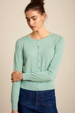 King Louie Vesten<Cardi Roundneck Organic Lapis Foam Green