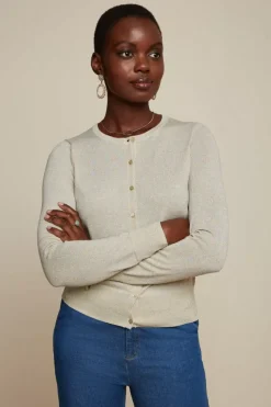 King Louie Vesten<Cardi Roundneck Organic Lapis Cream