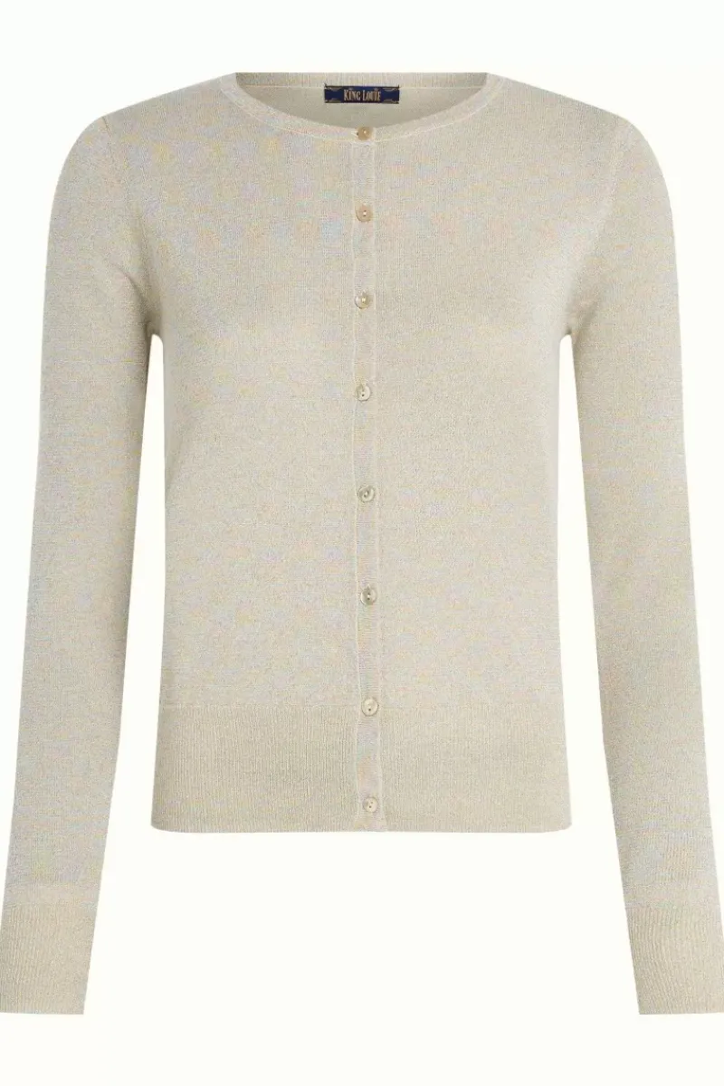King Louie Vesten<Cardi Roundneck Organic Lapis Cream