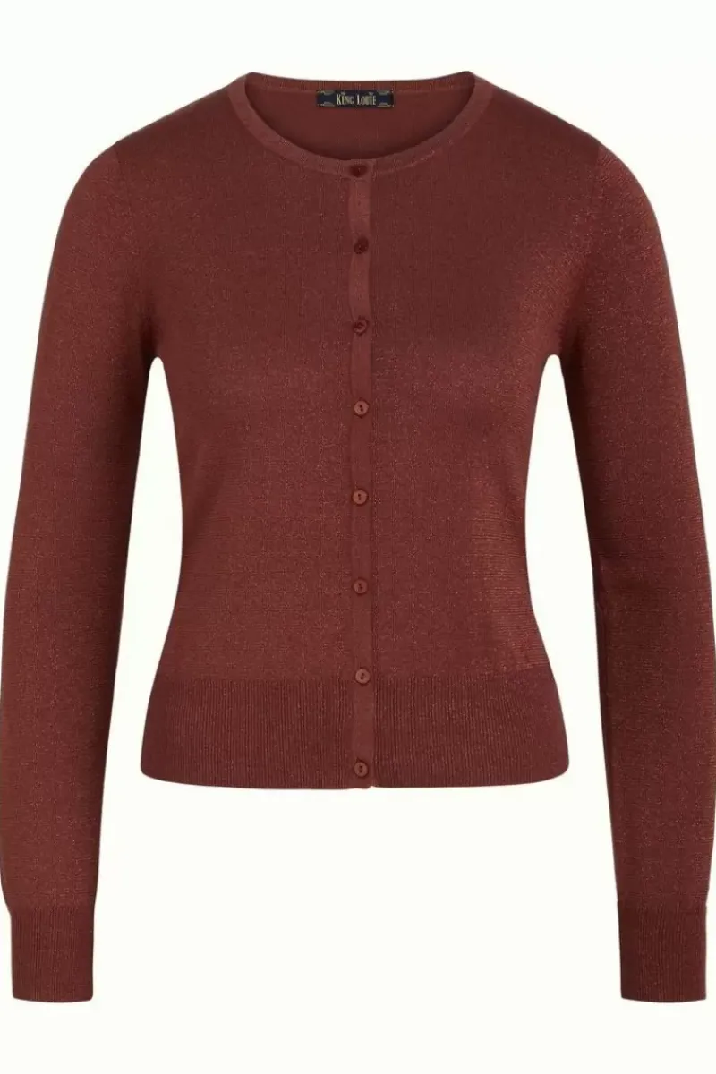 King Louie Vesten<Cardi Roundneck Organic Lapis Pecan Brown