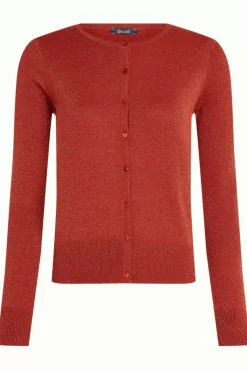 King Louie Vesten<Cardi Roundneck Organic Lapis Sienna Red