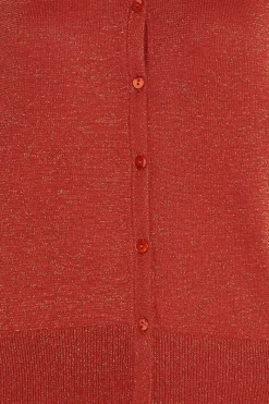 King Louie Vesten<Cardi Roundneck Organic Lapis Sienna Red