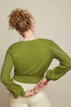 King Louie Vesten<Cardi V Bell Sleeve Herrero Woodbine Green