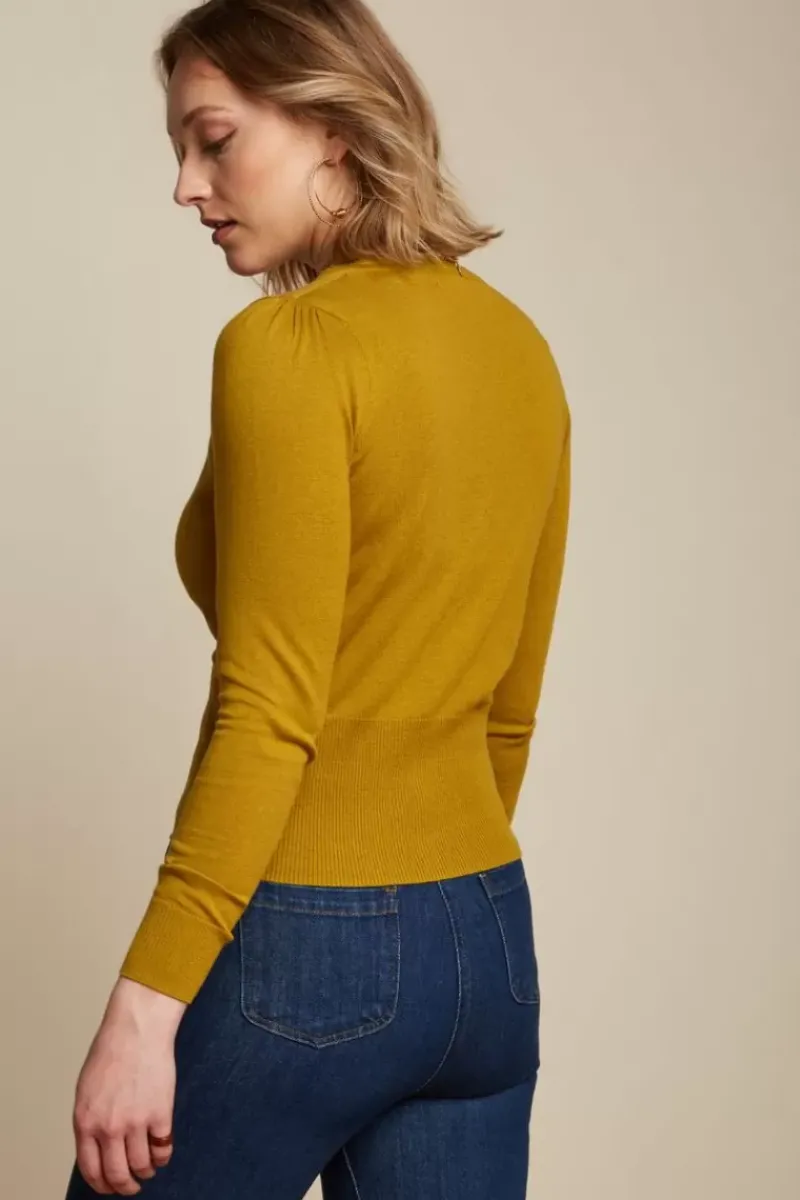 King Louie Vesten<Cardi V Cocoon Honey Yellow