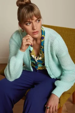 King Louie Vesten<Cardi V Farfalle Foam Green