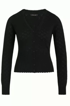 King Louie Vesten<Cardi V Heart Ajour Black