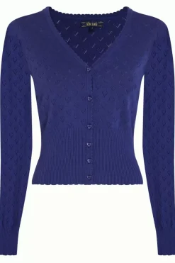 King Louie Vesten<Cardi V Heart Ajour Bci Dazzling Blue