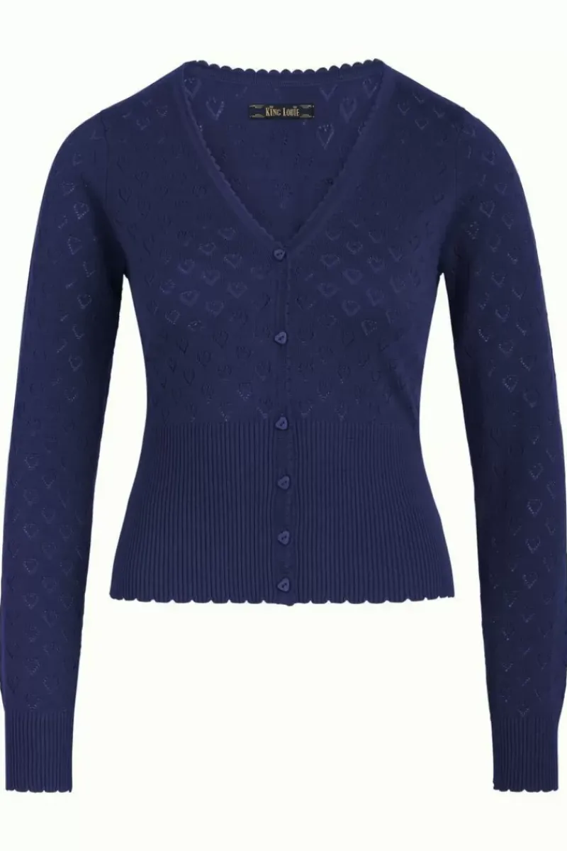 King Louie Vesten<Cardi V Heart Ajour Bci Nuit Blue