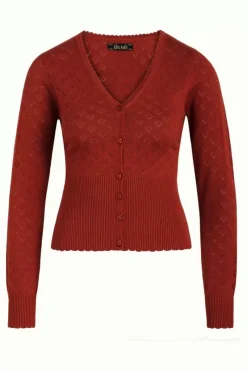 King Louie Vesten<Cardi V Heart Ajour Bci Spicy Brown