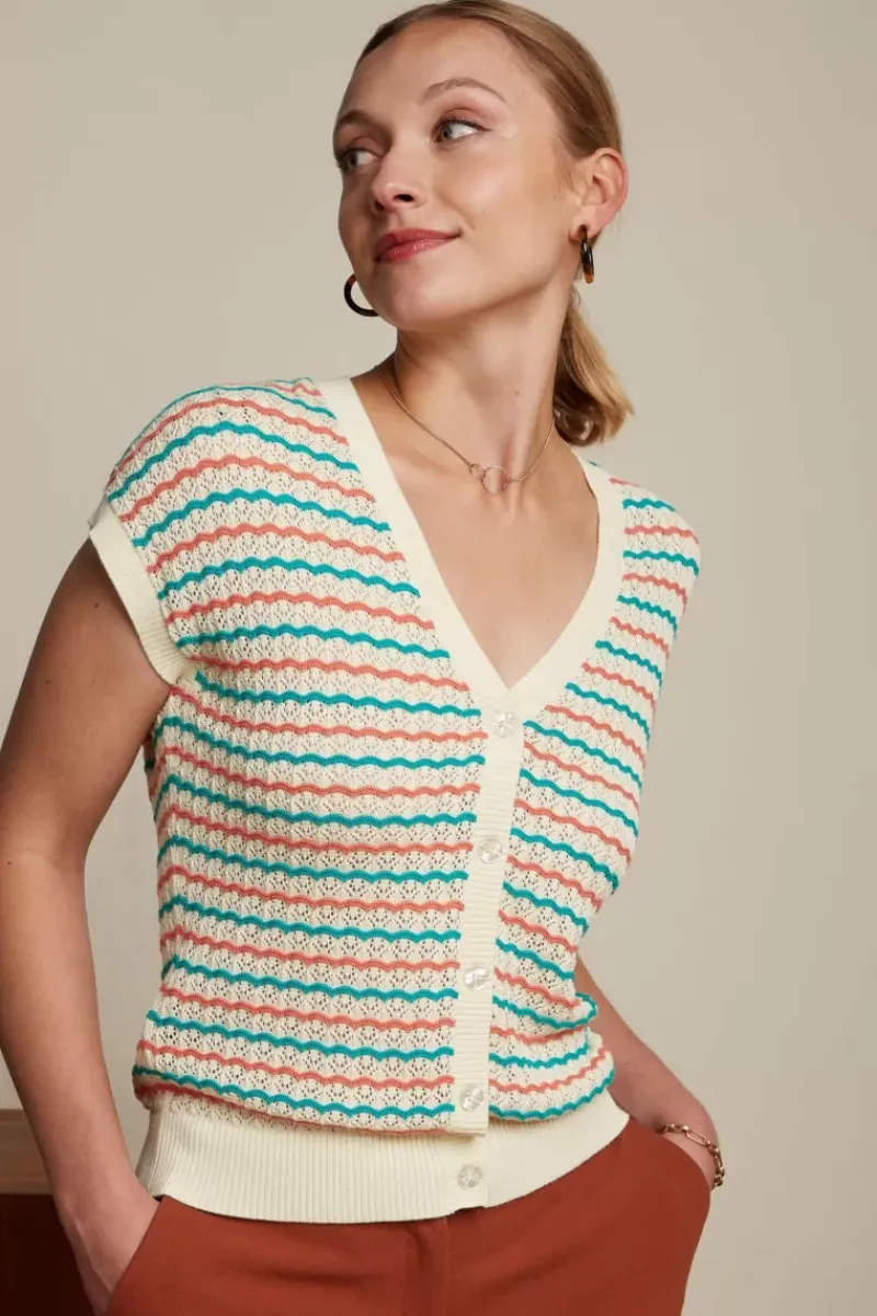 King Louie Tops & Shirts<Cardi V Top Florio Cream